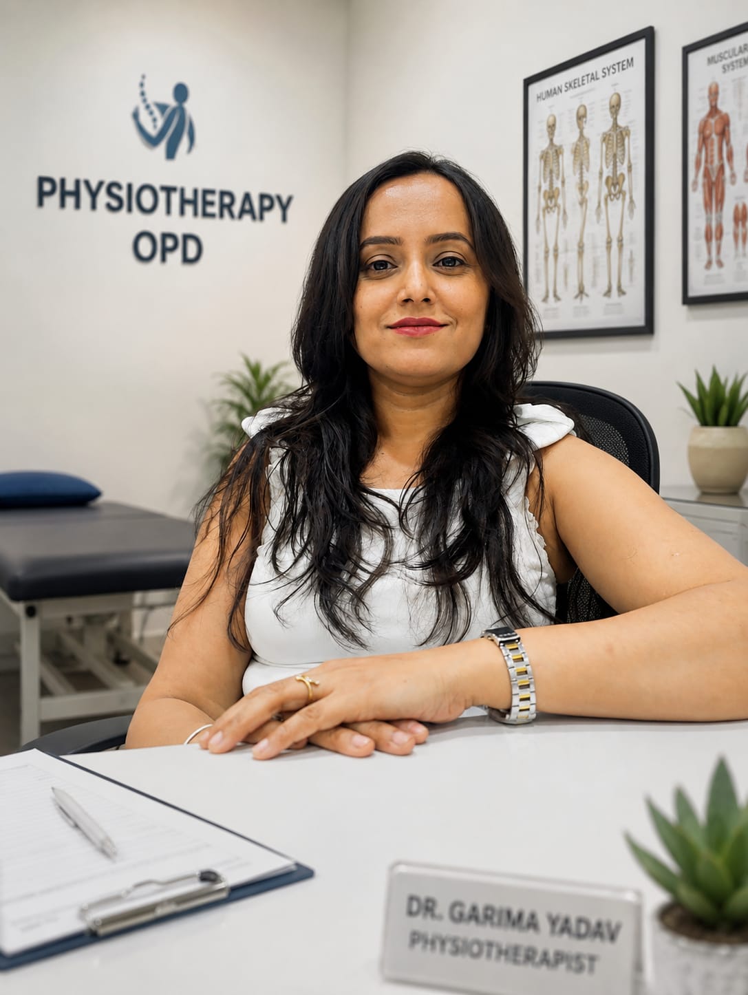 Dr Garima Yadav at her physiotherapy OPD
